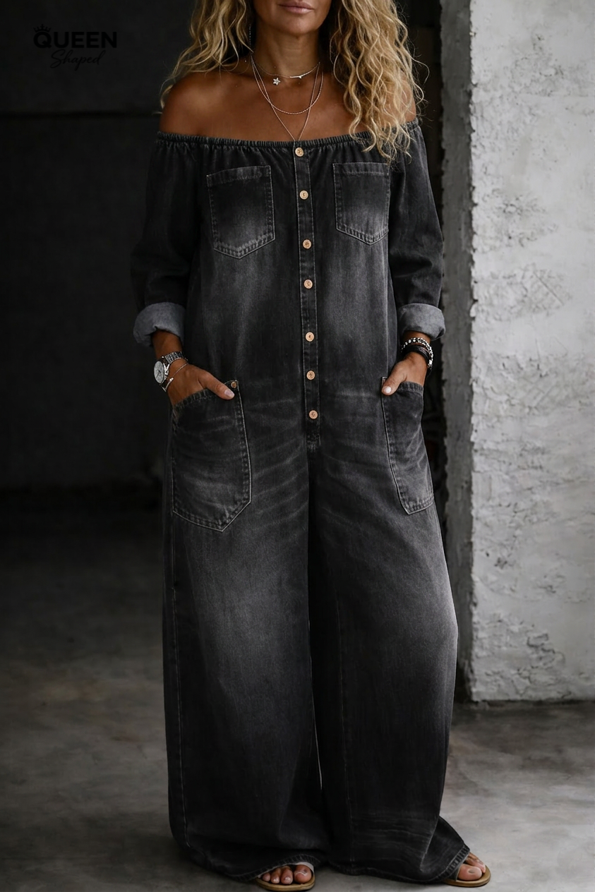 Elena | Off Shoulder Long Sleeve Jumpsuit