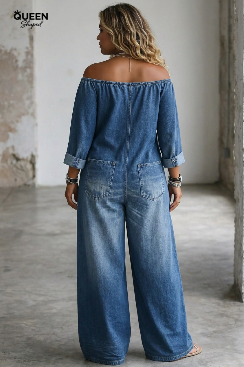 Elena | Off Shoulder Long Sleeve Jumpsuit